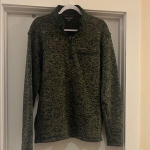 Eddie Bauer Men's Olive Zip-Up Sweater